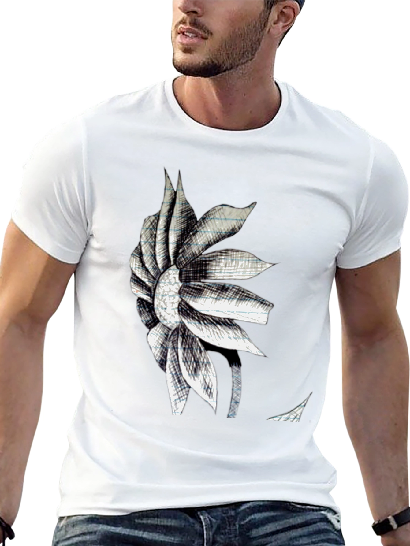 Modern Floral Sketch Graphic Tee