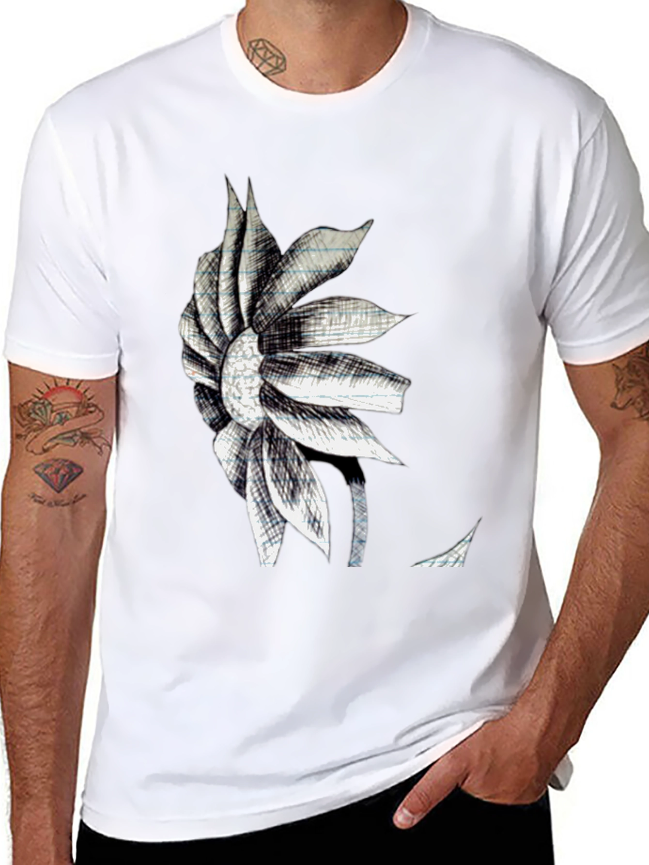 Modern Floral Sketch Graphic Tee