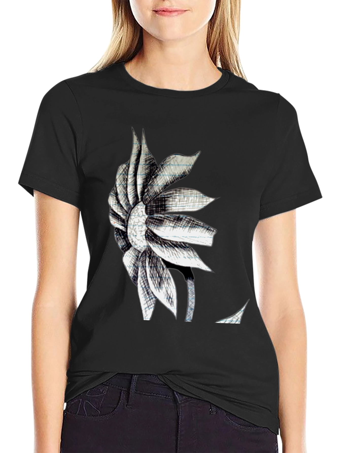 Modern Floral Sketch Graphic Tee