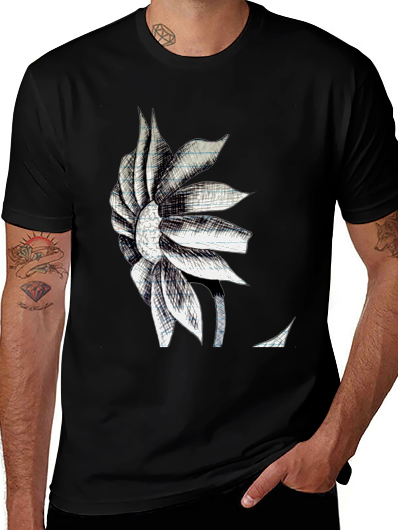 Modern Floral Sketch Graphic Tee