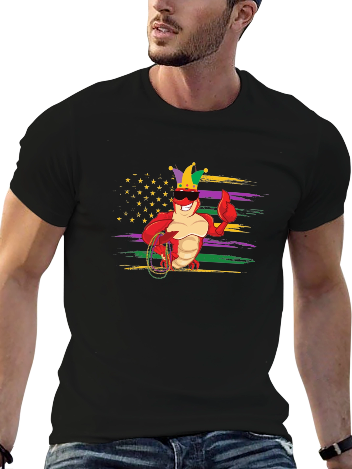 Mardi Gras Lobster T-Shirt - Black