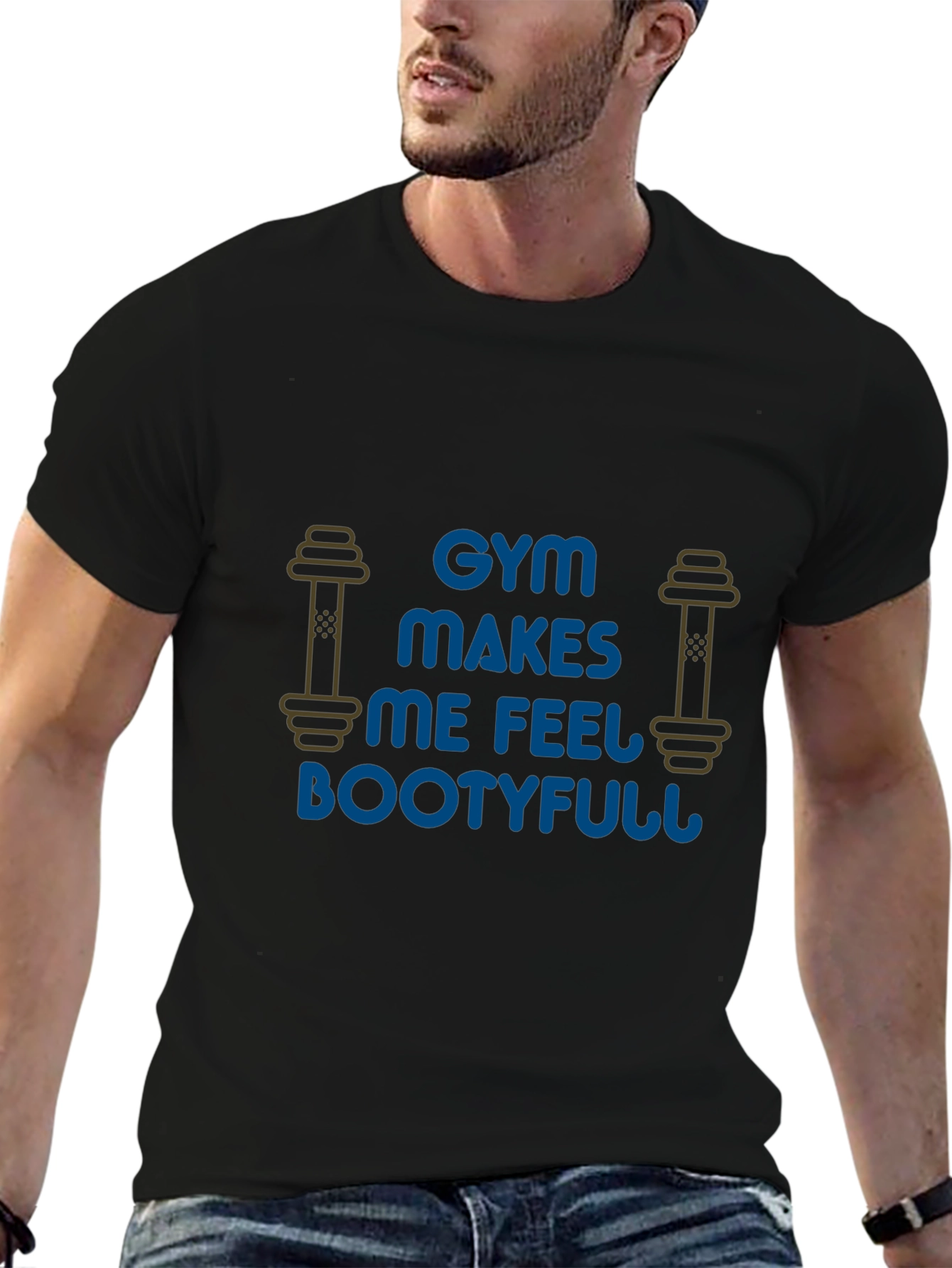 Gym Makes Me Feel Bootyfull Graphic T-Shirt
