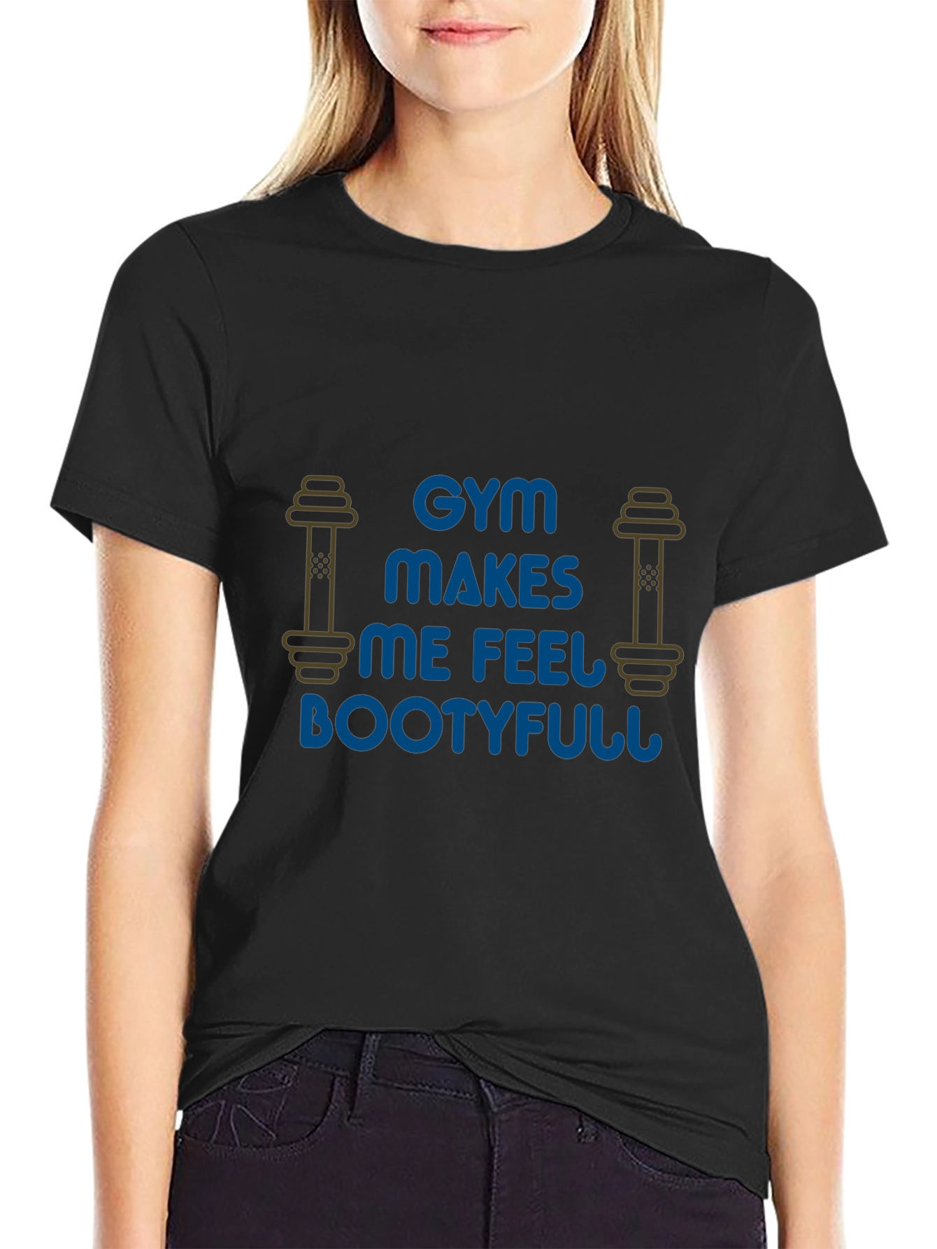 Gym Makes Me Feel Bootyfull Graphic T-Shirt