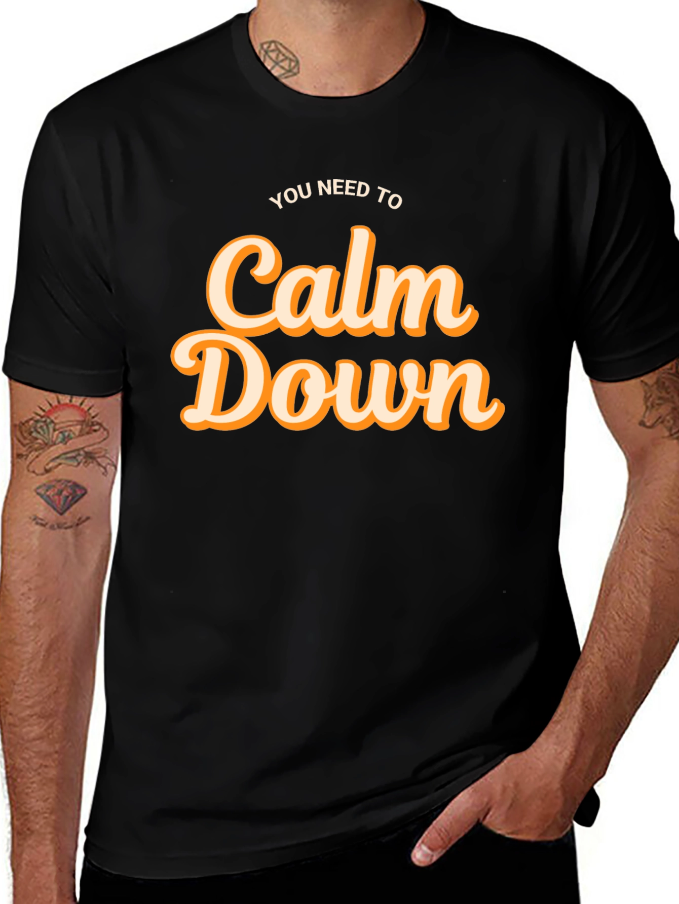 Calm Down Graphic Tee - Soft Cotton Comfort