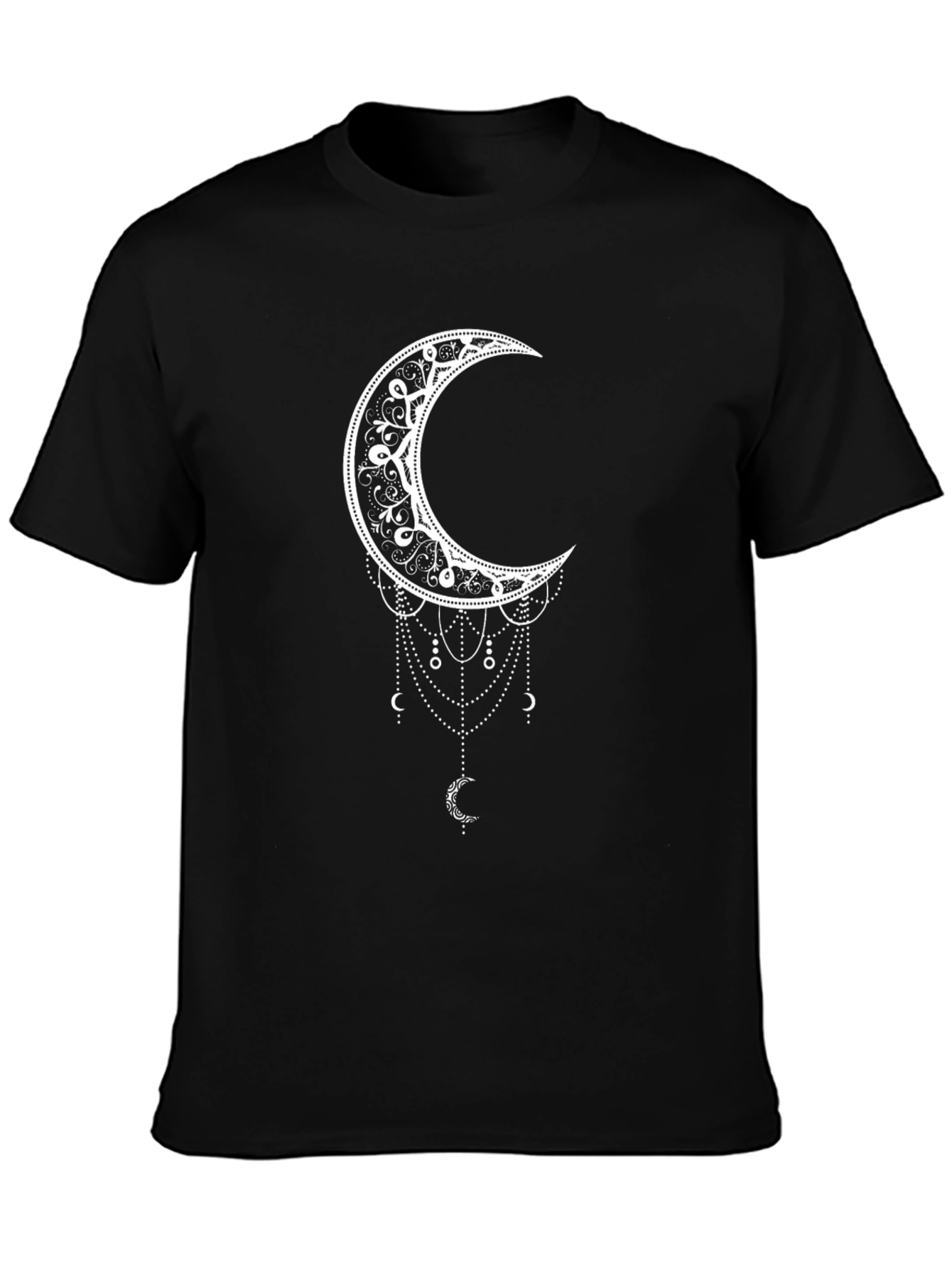 Black Moon Mandala T-Shirt - Celestial Style
