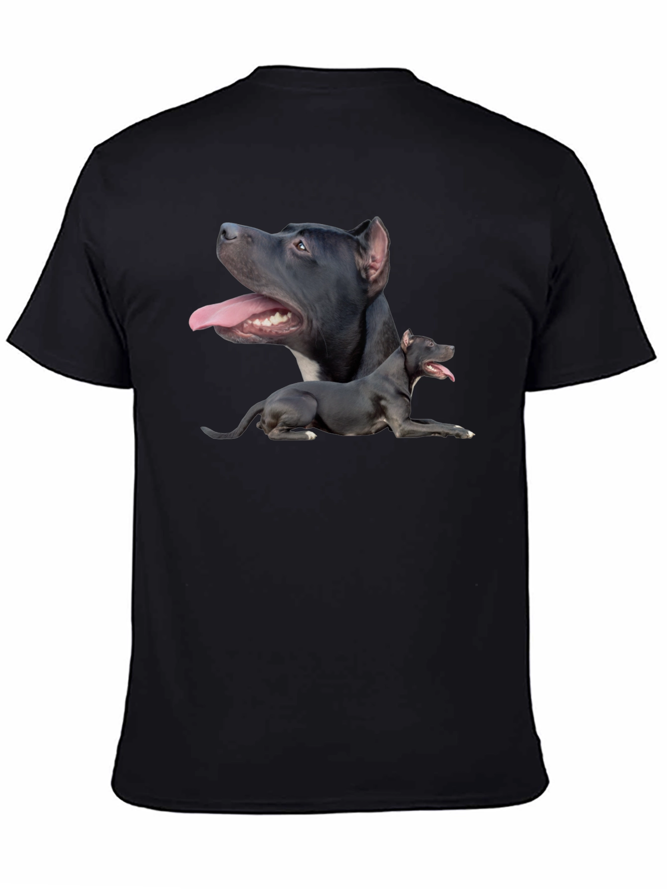 Pit Bull Dog Graphic Tee - Black Cotton T-Shirt