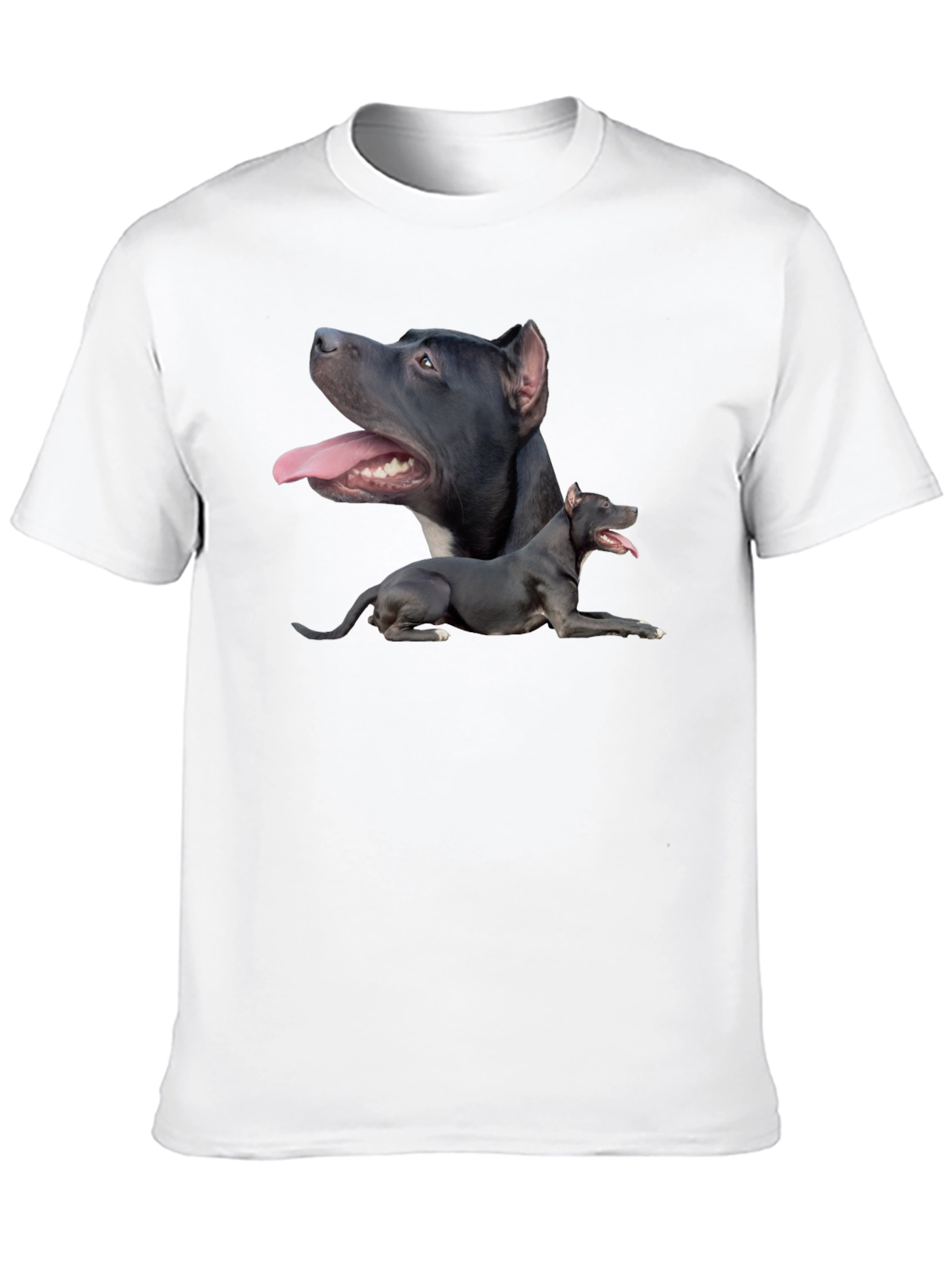 Pit Bull Dog Graphic Tee - Black Cotton T-Shirt