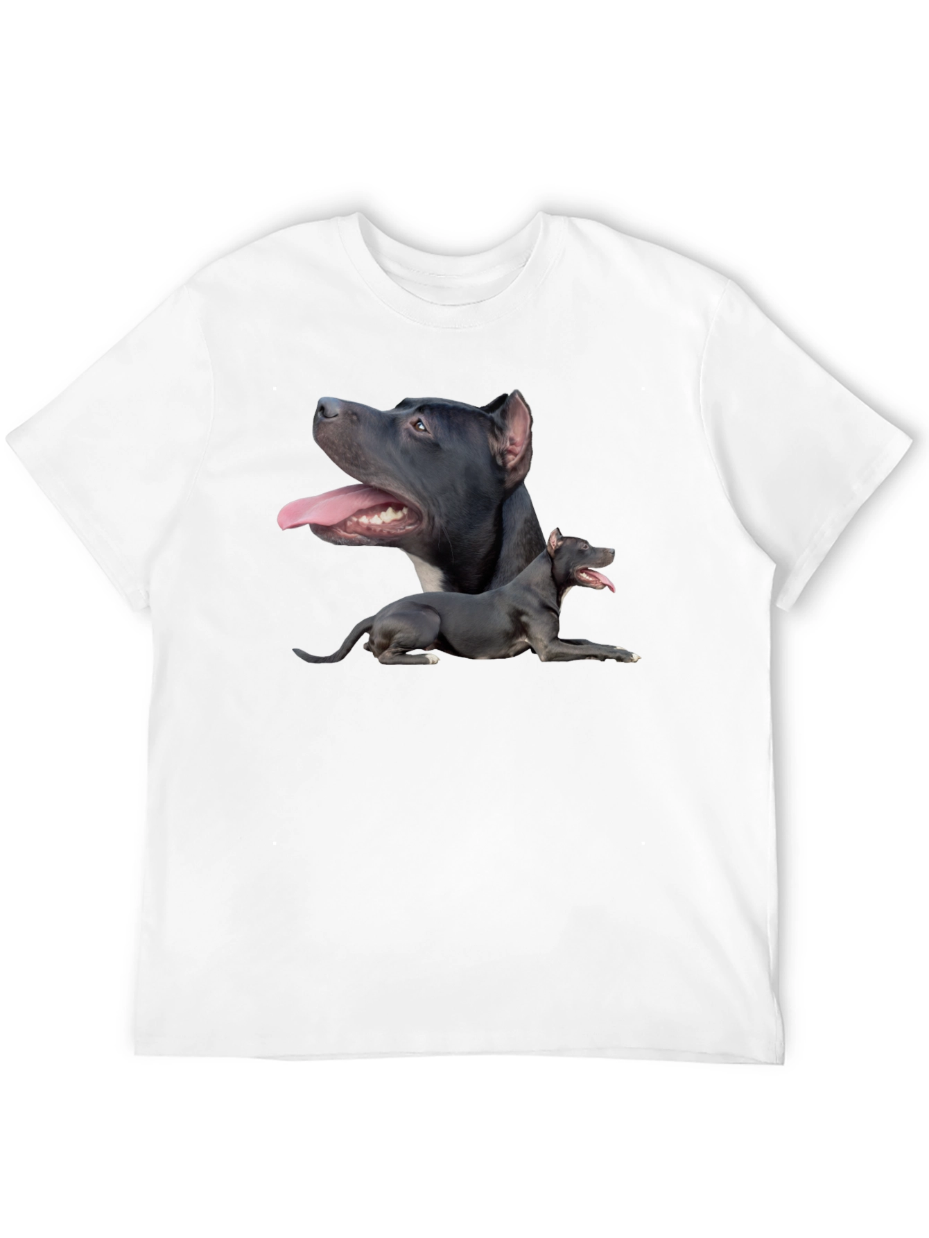 Pit Bull Dog Graphic Tee - Black Cotton T-Shirt