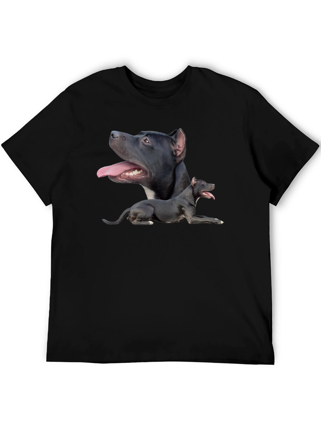 Pit Bull Dog Graphic Tee - Black Cotton T-Shirt