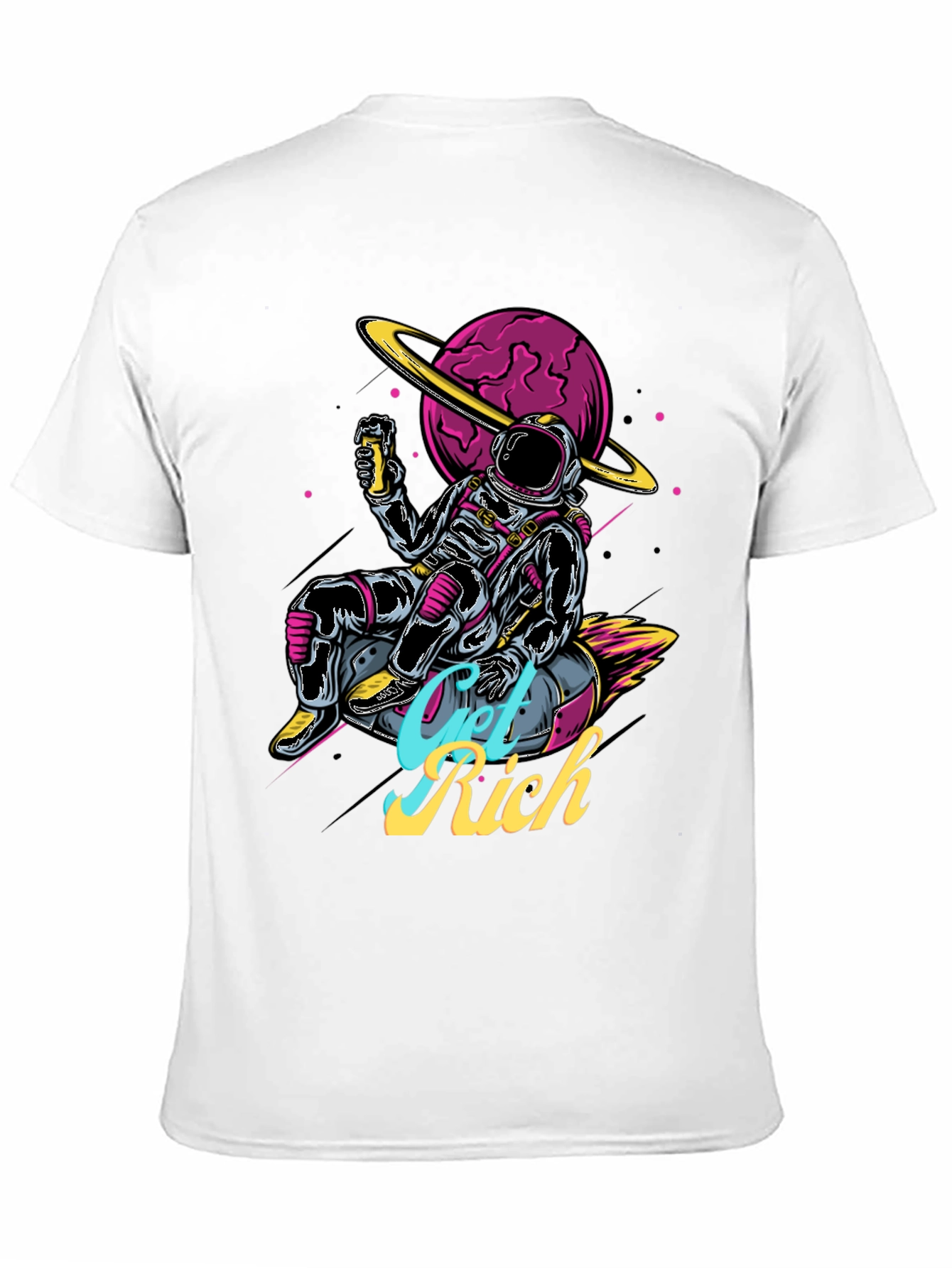 Astronaut Get Rich Graphic T-Shirt