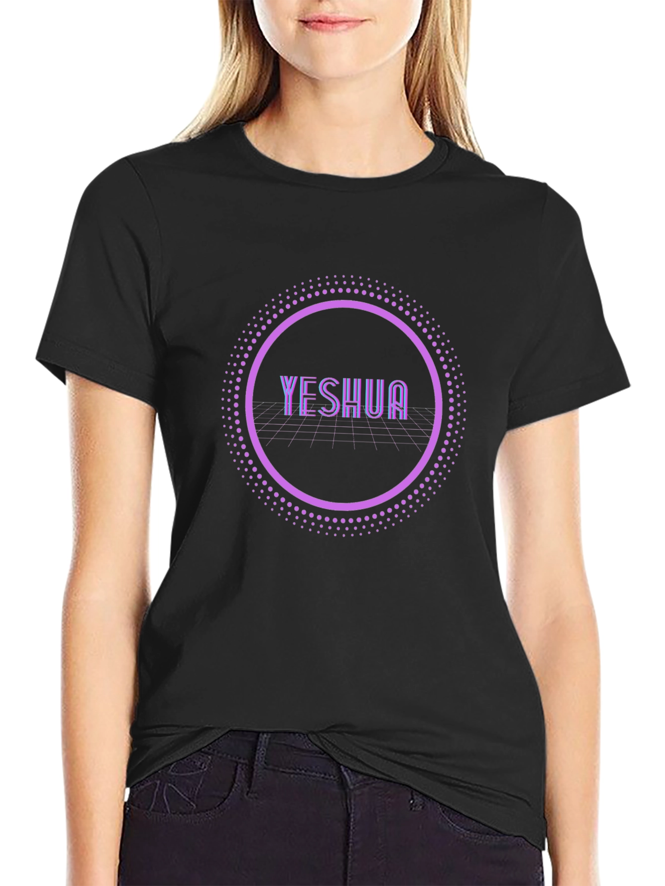 Yeshua Circle Design Black T-Shirt