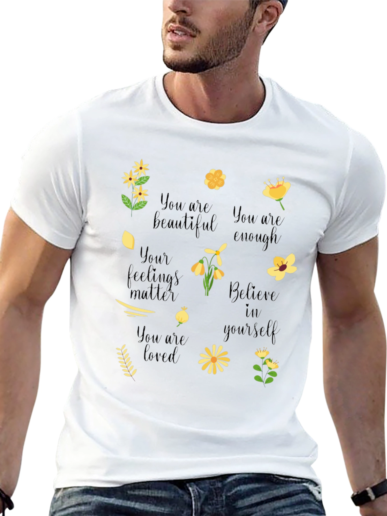 Floral Inspirational T-Shirt: You Are Enough