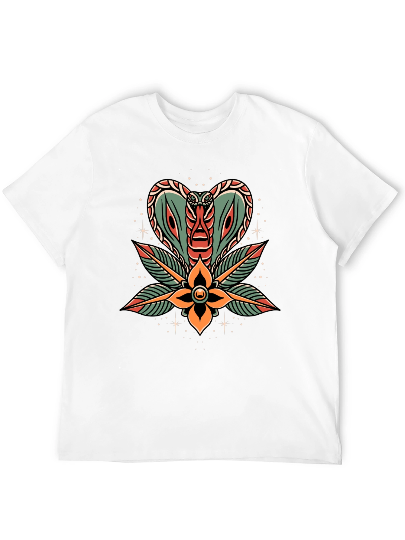 Cobra Flower Tattoo Graphic T-Shirt