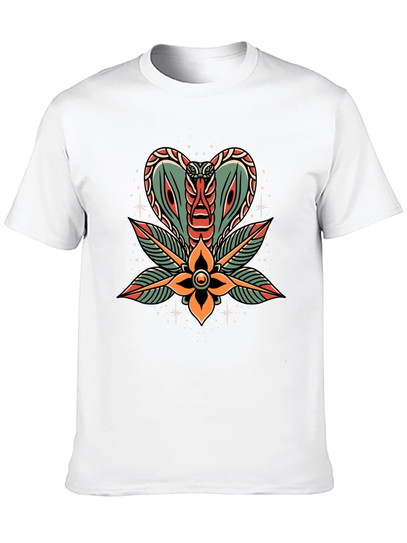 Cobra Flower Tattoo Graphic T-Shirt
