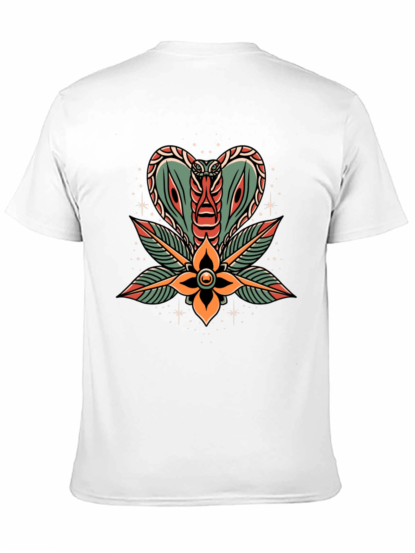 Cobra Flower Tattoo Graphic T-Shirt