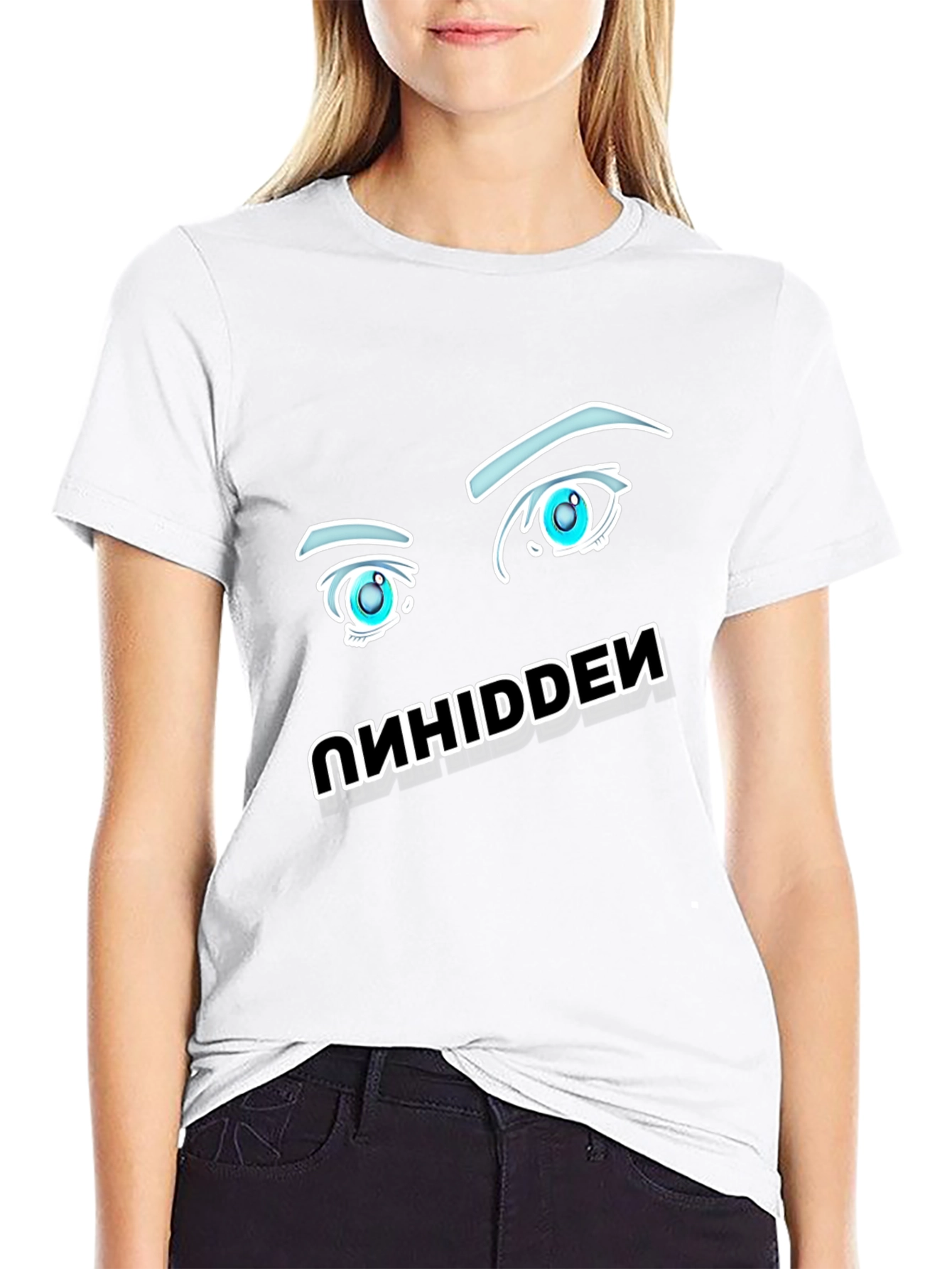 Anime Eyes Graphic Black Tee