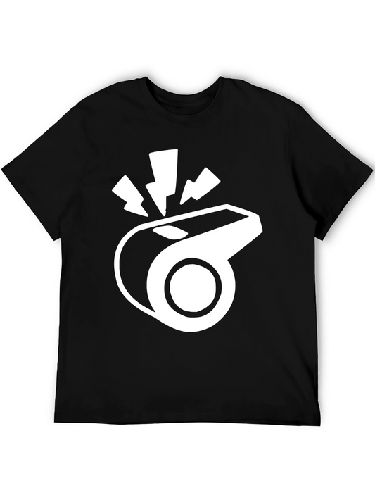Black T-Shirt with Whistle Graphic