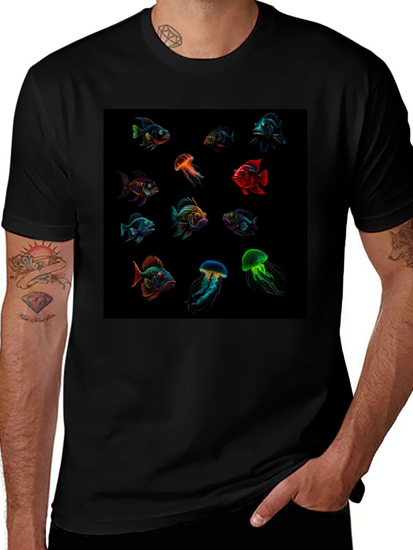 Aquatic Life Graphic T-Shirt