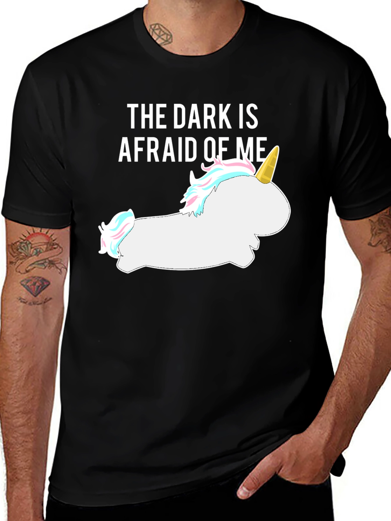 Darkness Afraid Unicorn Tee