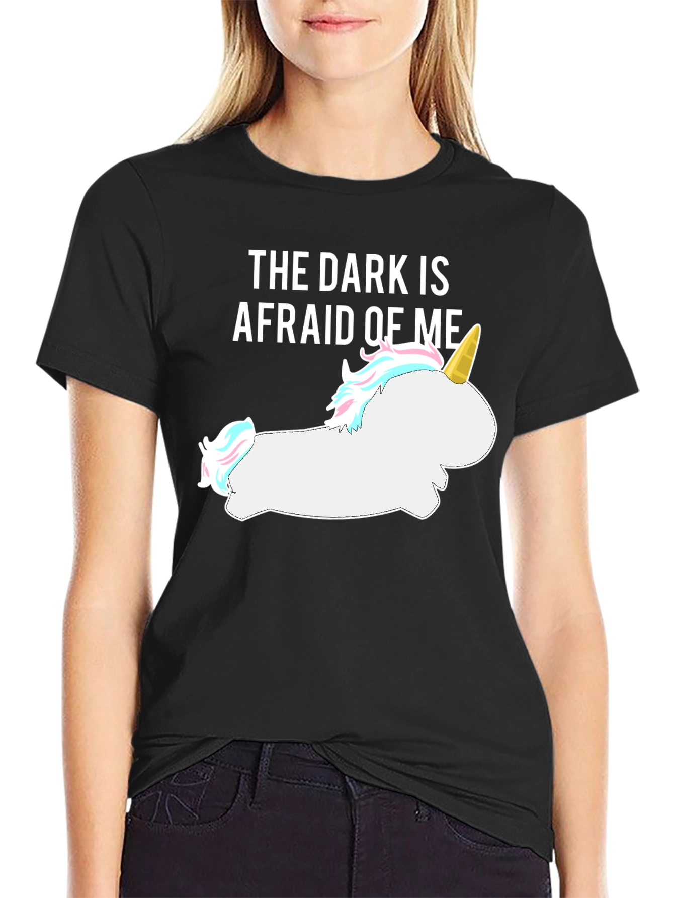 Darkness Afraid Unicorn Tee
