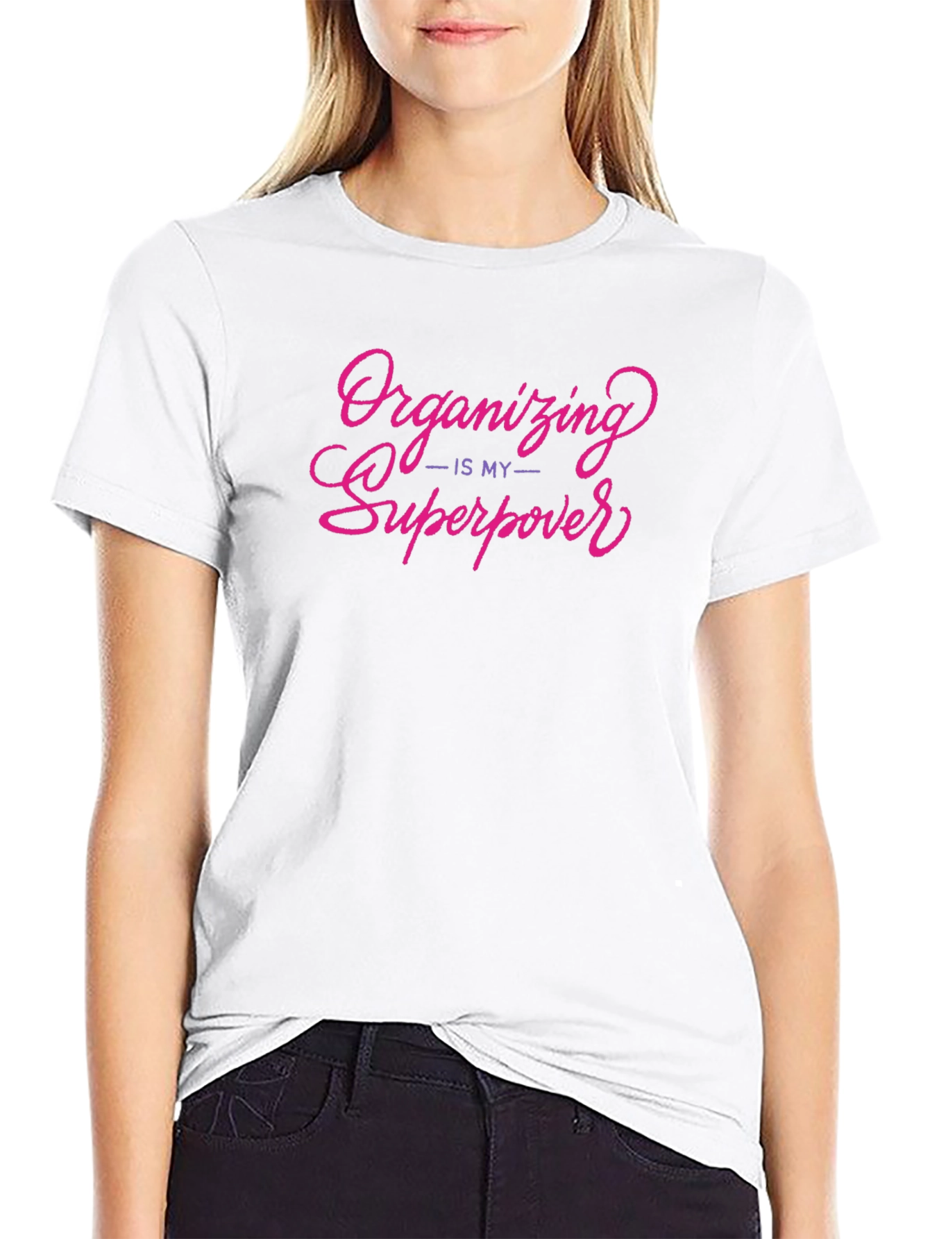 Organizing Is My Superpower Black T-Shirt