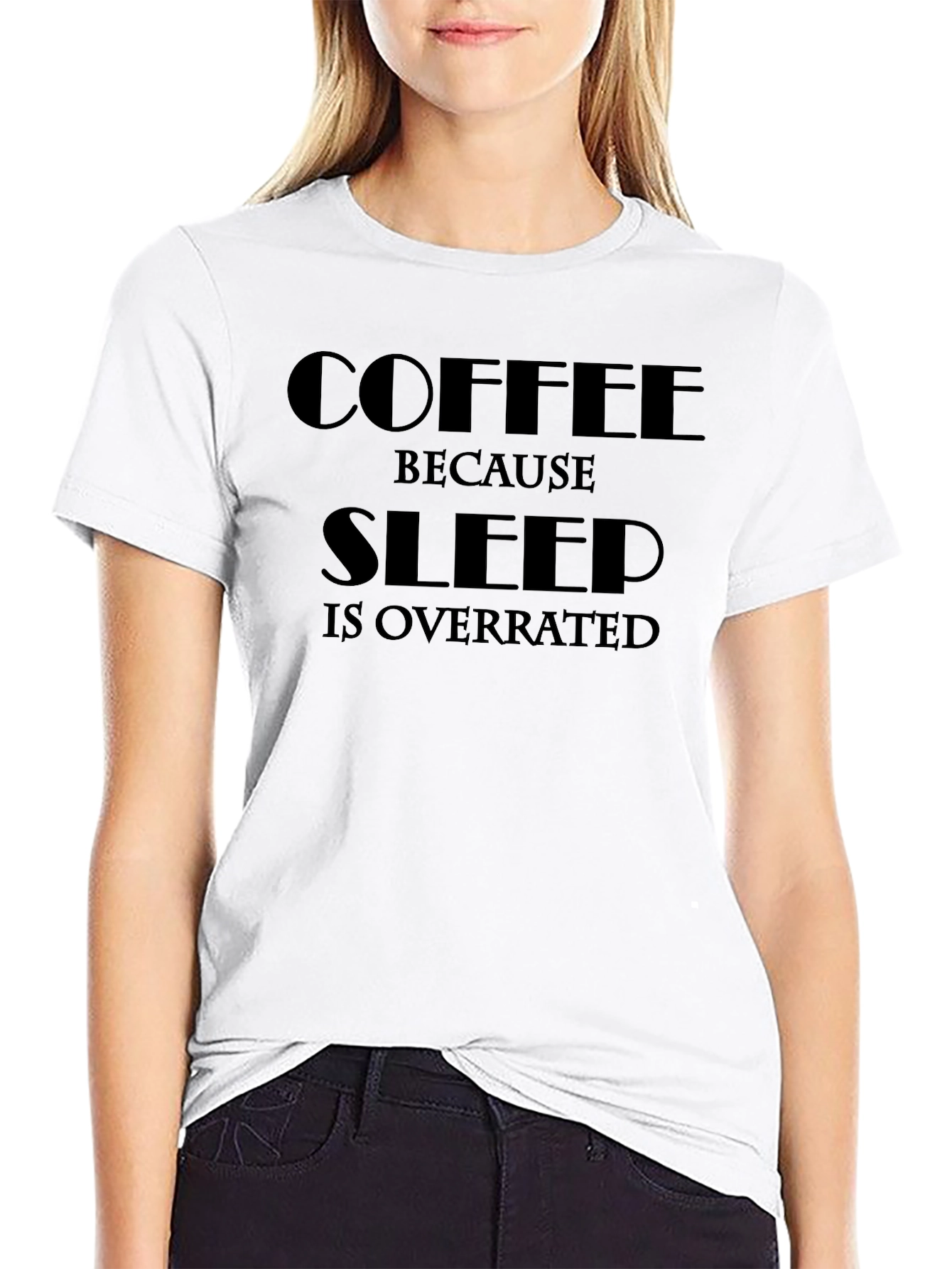 Coffee Sleep Overrated Black Graphic Tee