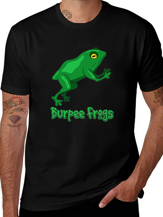 Burpee Frogs Graphic Tee - Black Cotton T-Shirt