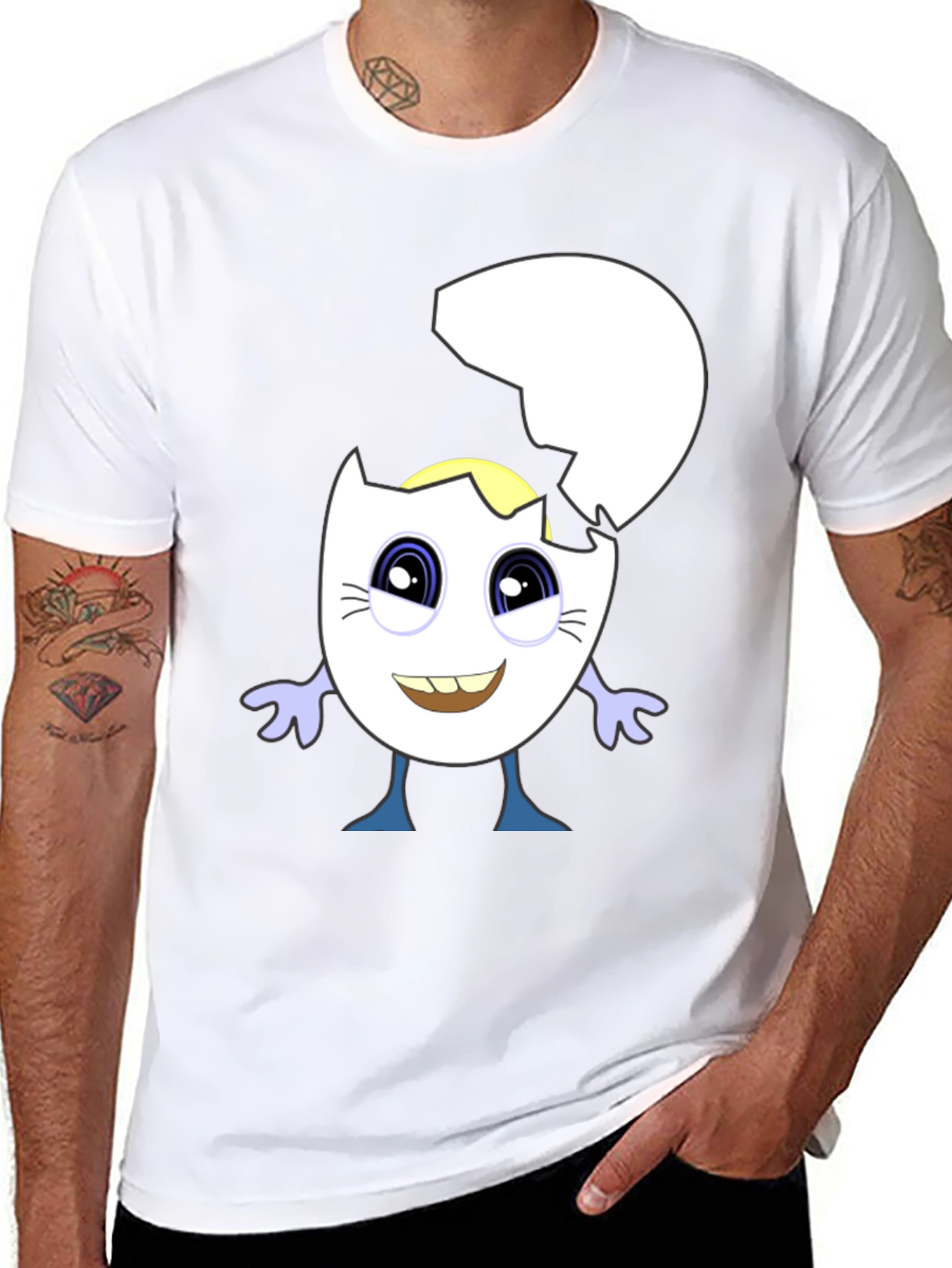 Cracked Egg Character Graphic Tee