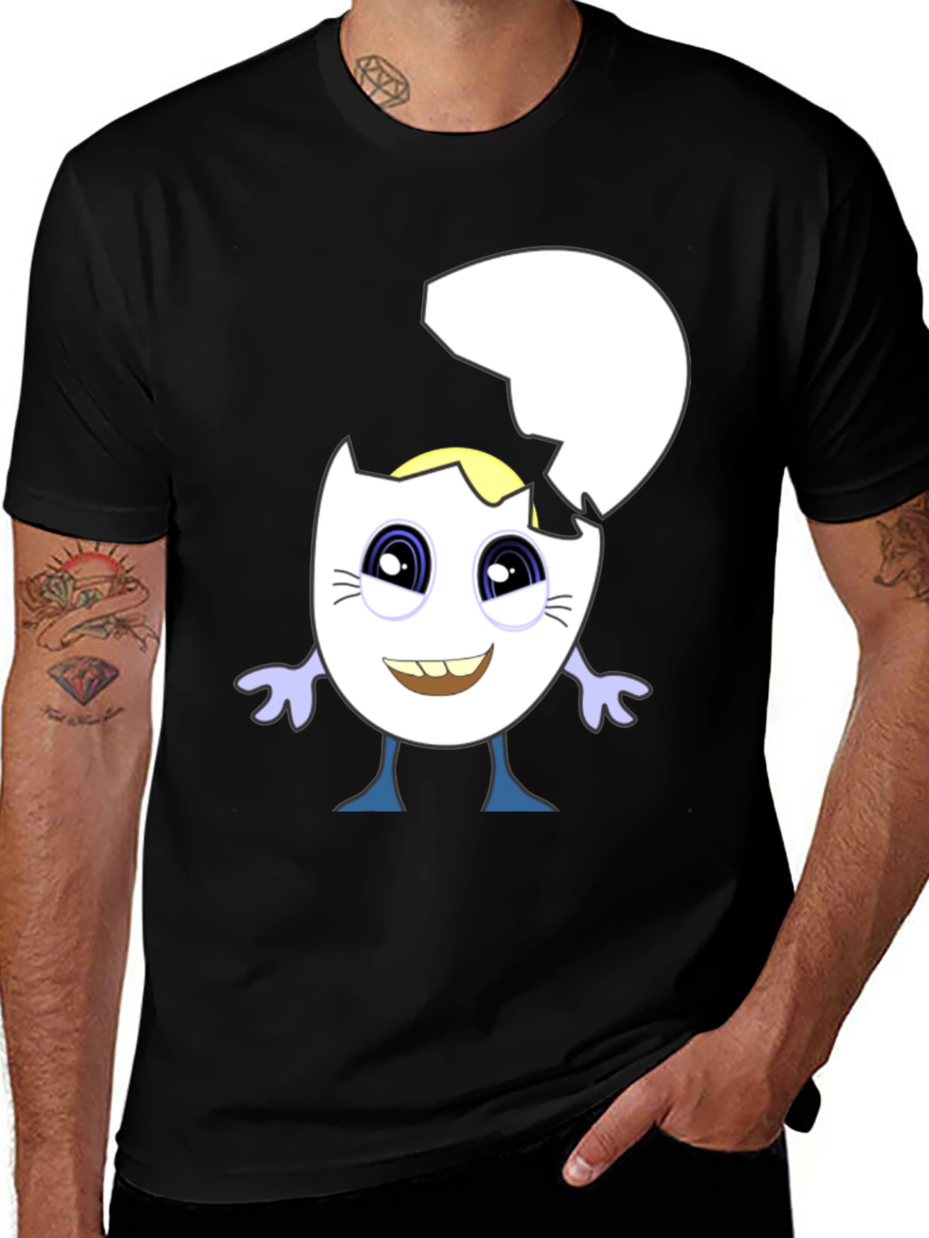 Cracked Egg Character Graphic Tee