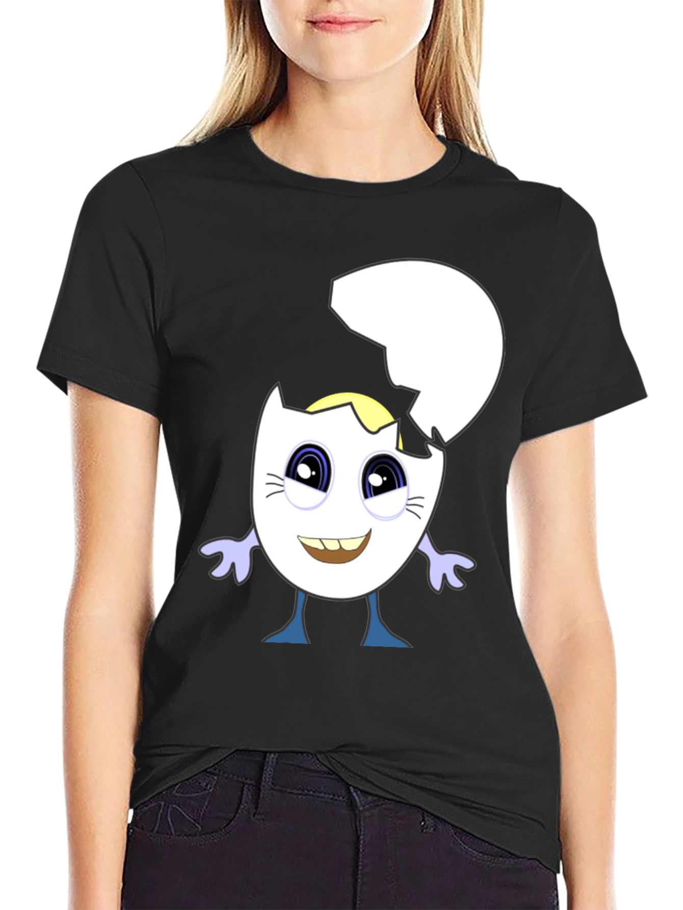 Cracked Egg Character Graphic Tee