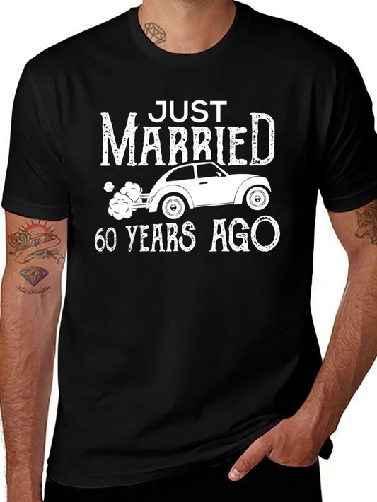 Just Married 60 Years Ago Anniversary T-Shirt