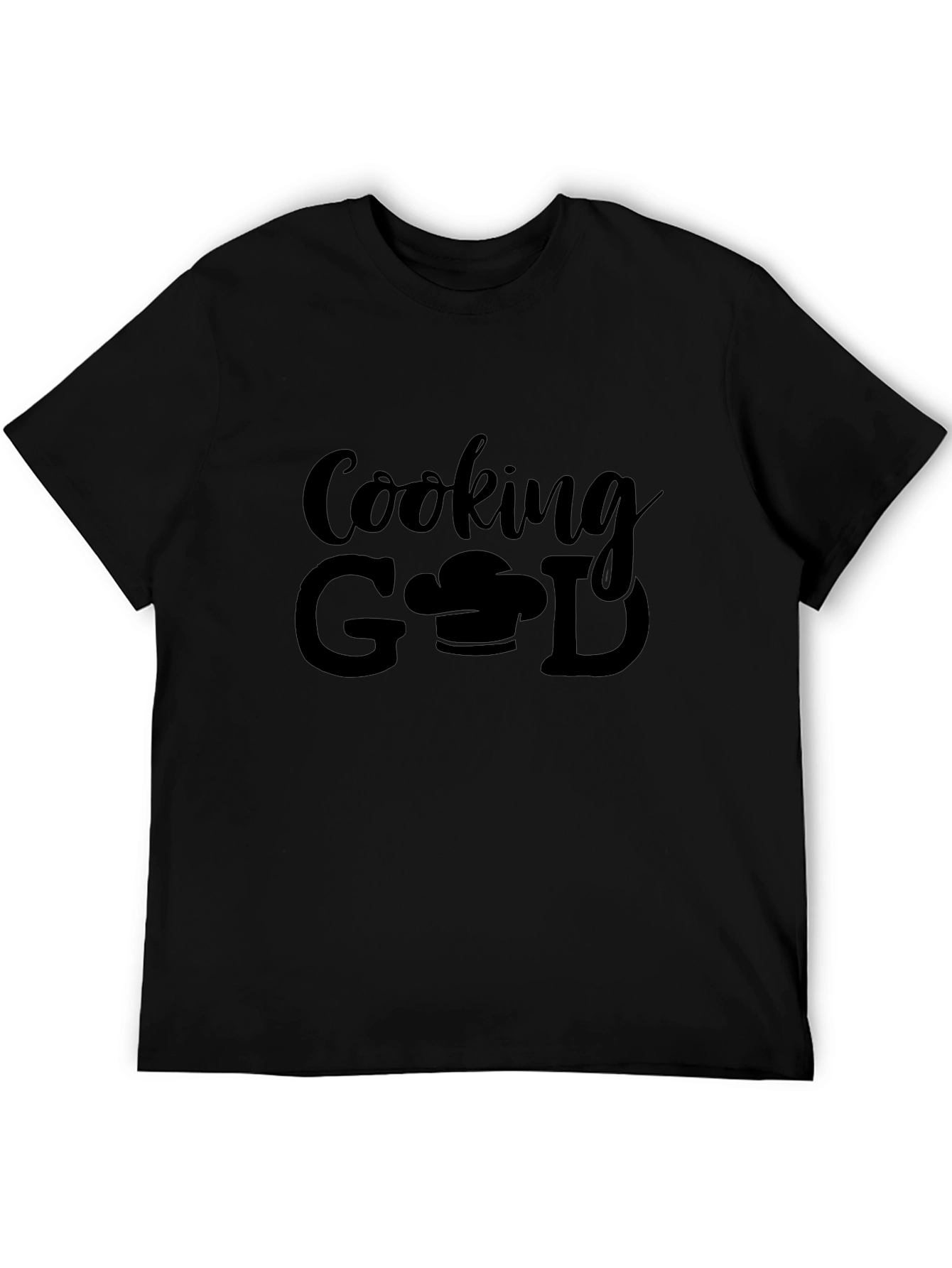 Cooking God Black Graphic Tee Shirt