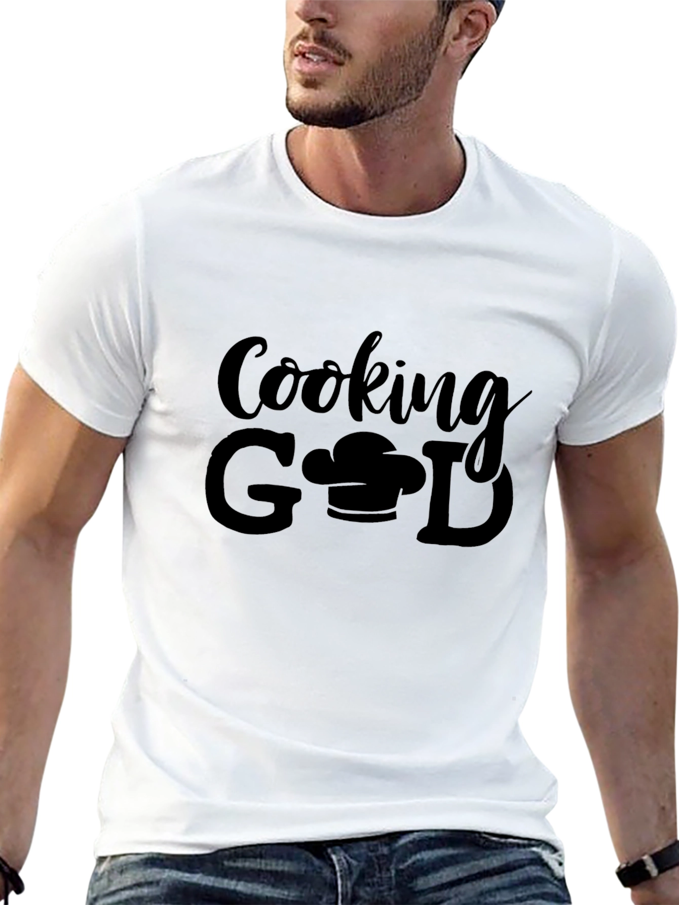 Cooking God Black Graphic Tee Shirt