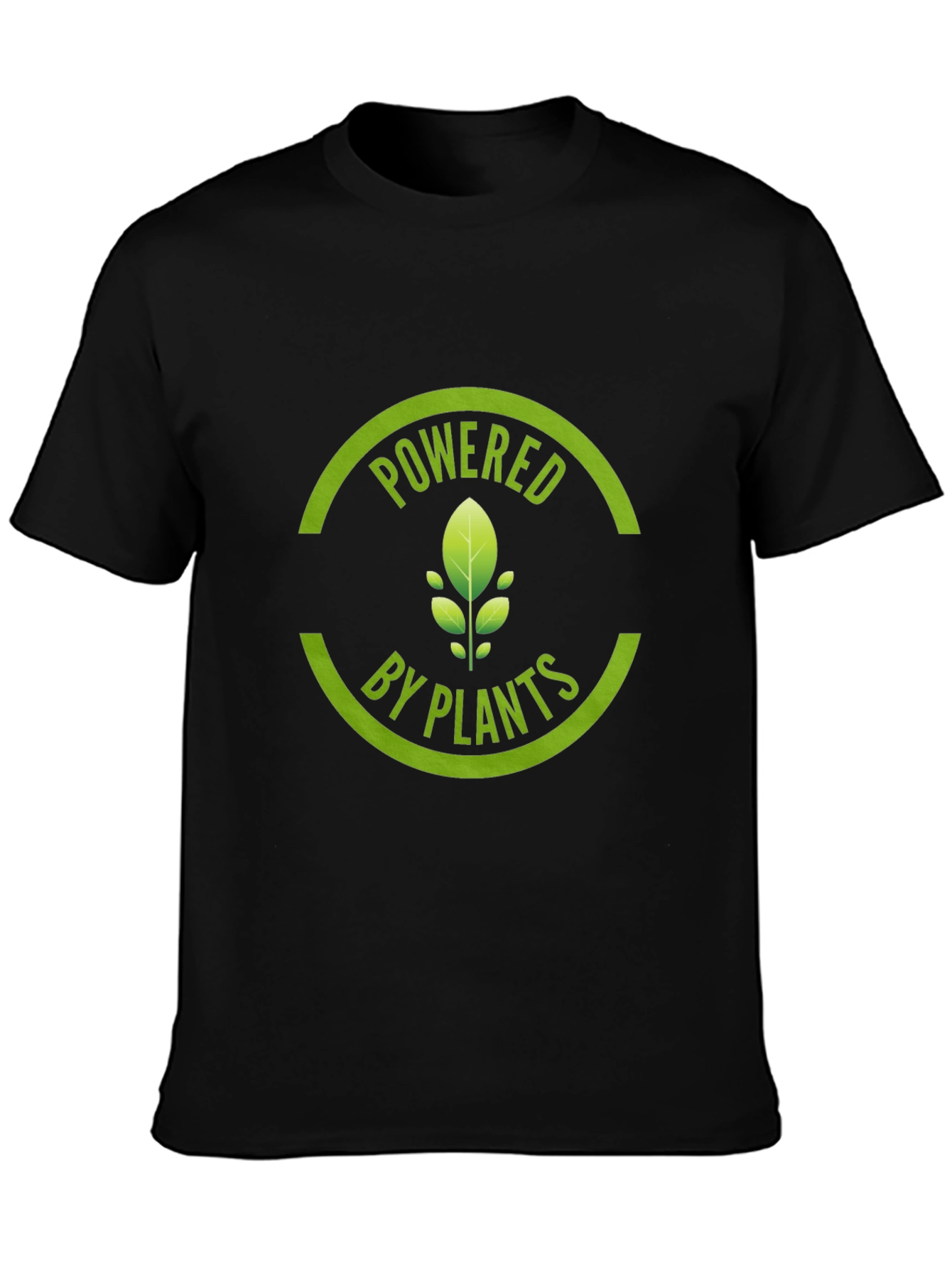 Powered by Plants Graphic Tee - Black Cotton T-Shirt