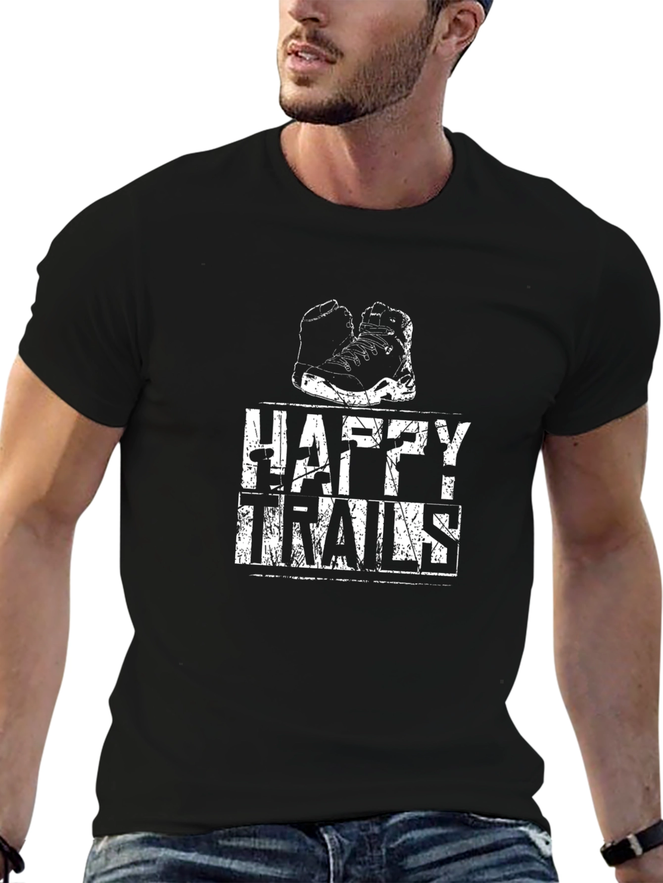 Happy Trails Hiking T-Shirt - Black