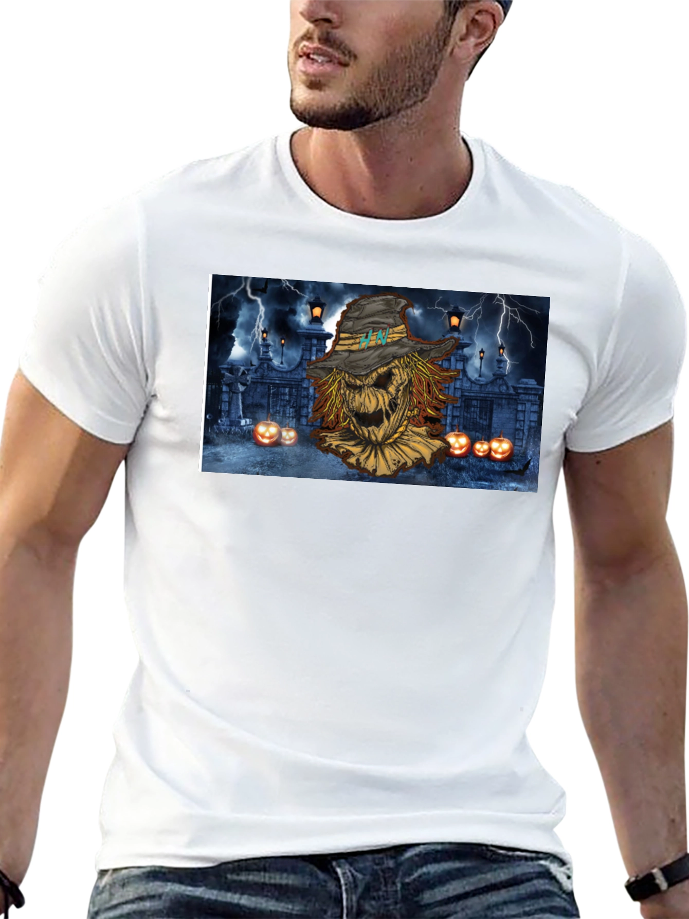 Spooky Scarecrow Halloween T-Shirt