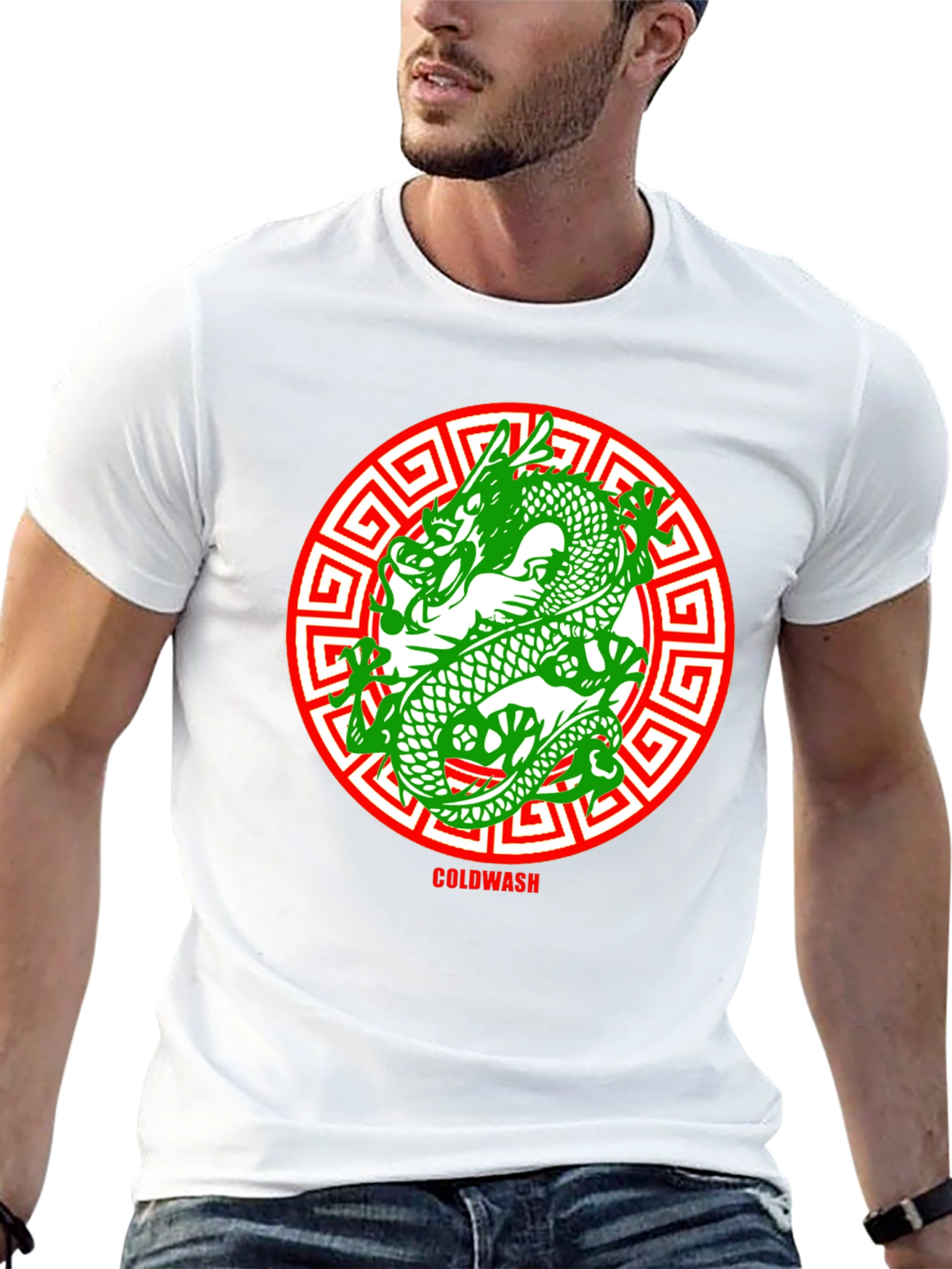 Dragon Circle Tee - Black Cotton Graphic T-Shirt