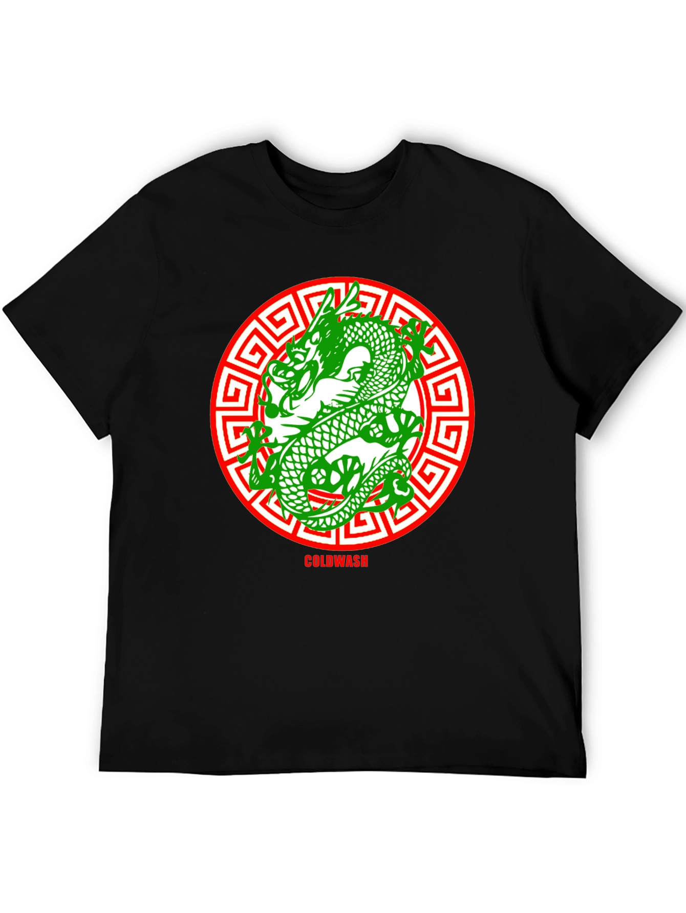 Dragon Circle Tee - Black Cotton Graphic T-Shirt