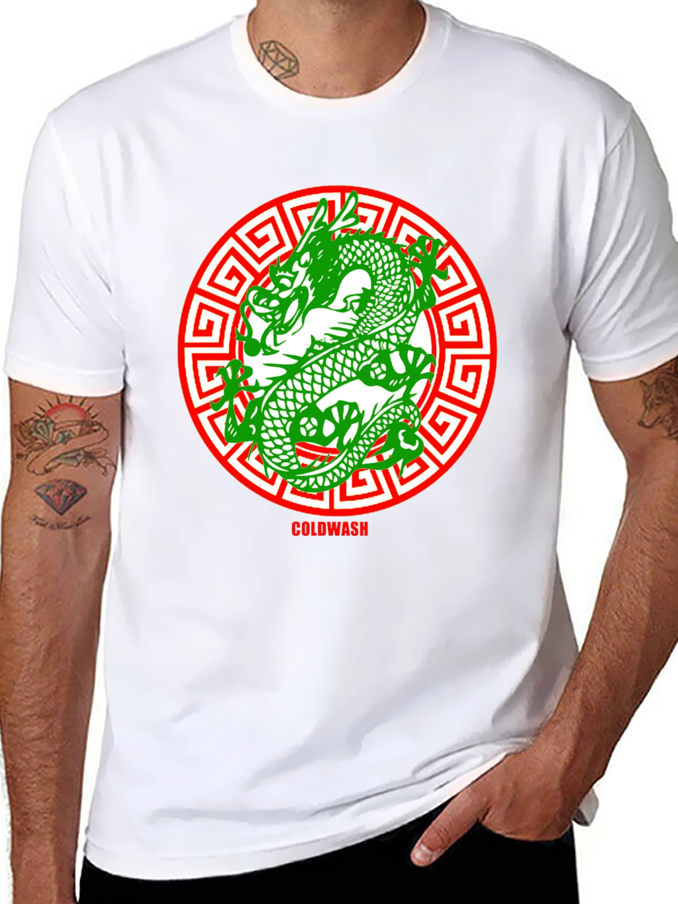 Dragon Circle Tee - Black Cotton Graphic T-Shirt