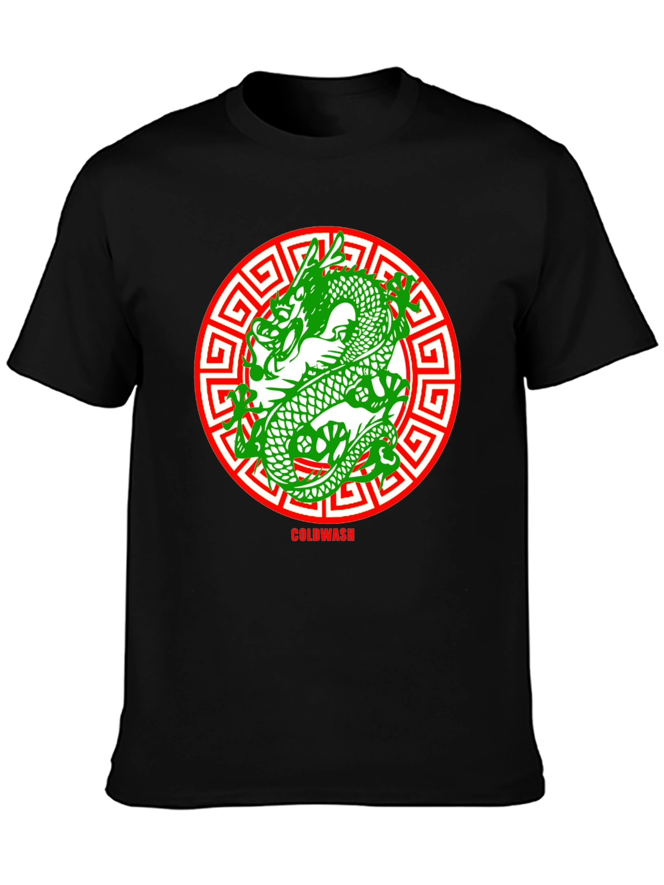 Dragon Circle Tee - Black Cotton Graphic T-Shirt