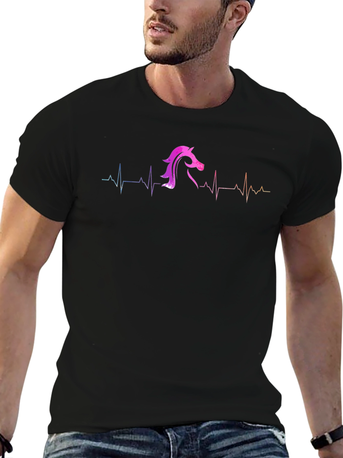 Horse Heartbeat T-Shirt - Unique Equestrian Style