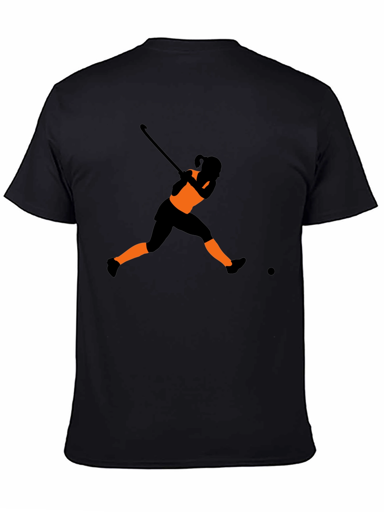 Hockey Player Silhouette Black T-Shirt