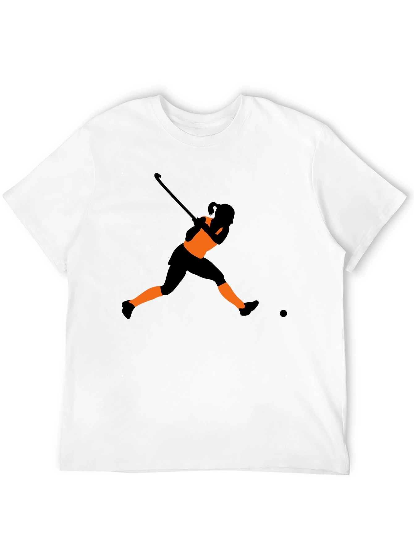 Hockey Player Silhouette Black T-Shirt