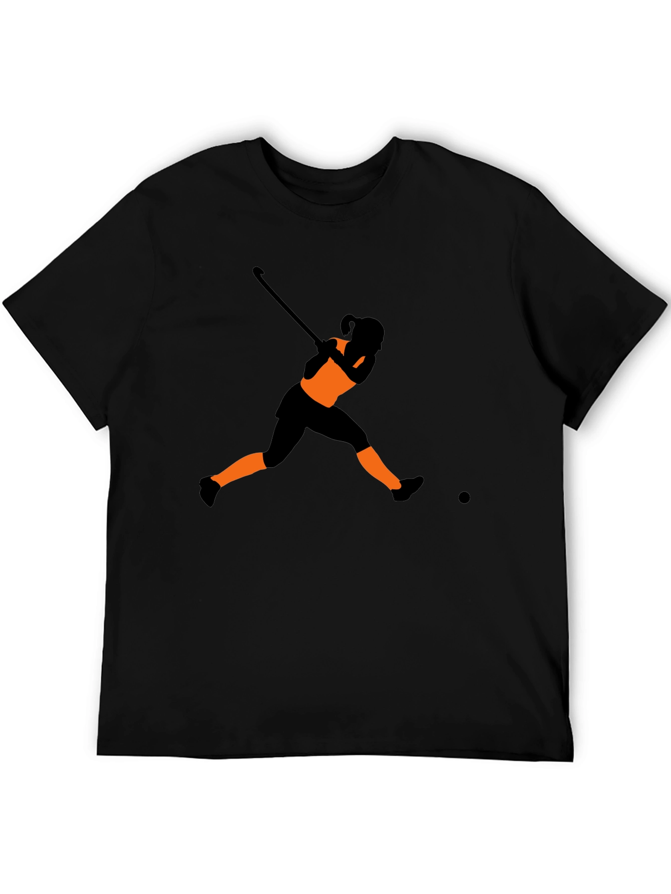 Hockey Player Silhouette Black T-Shirt