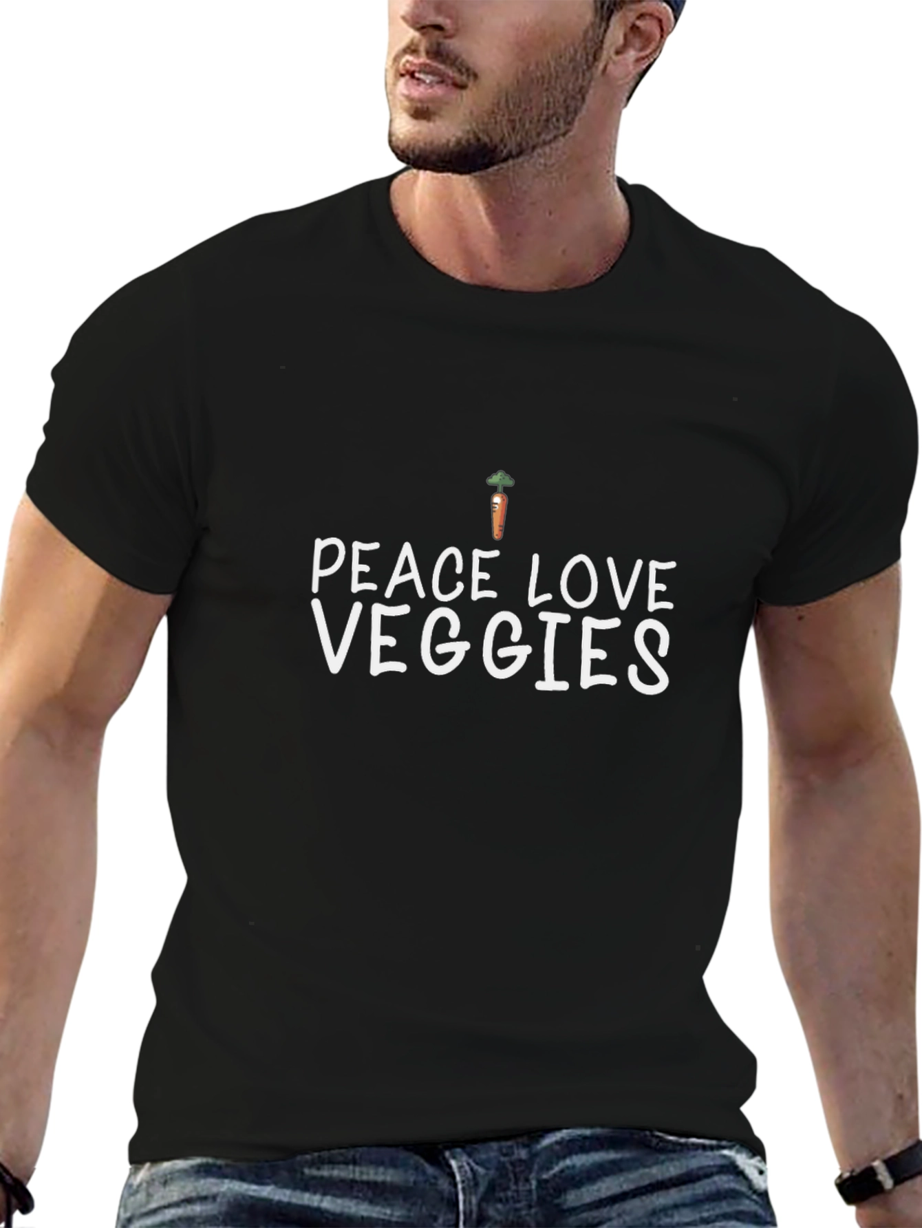 Peace Love Veggies T-Shirt - Unisex Carrot Tee