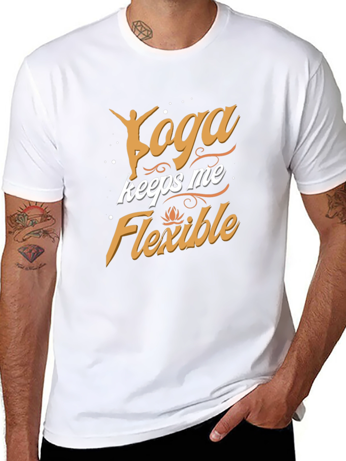 Yoga Keeps Me Flexible Mens Black T-Shirt