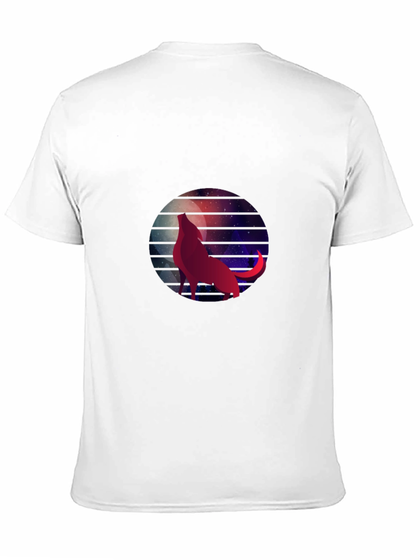 Wolf Moon Galaxy Graphic Tee - Black Cotton T-Shirt