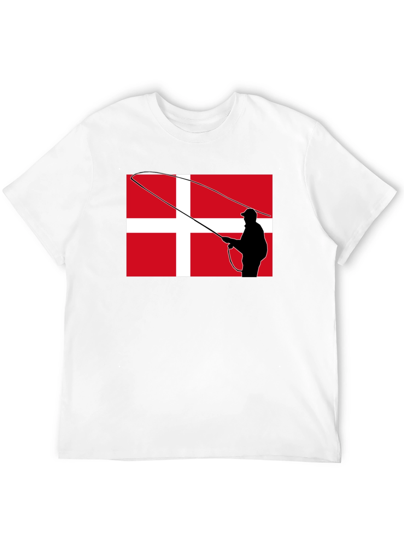 Danish Angler T-Shirt - Denmark Flag Fishing Tee