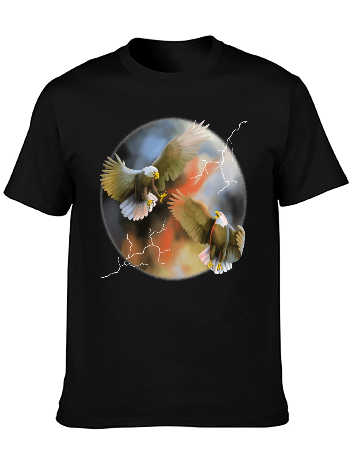 Eagle Lightning Graphic Tee - Mens Black T-Shirt