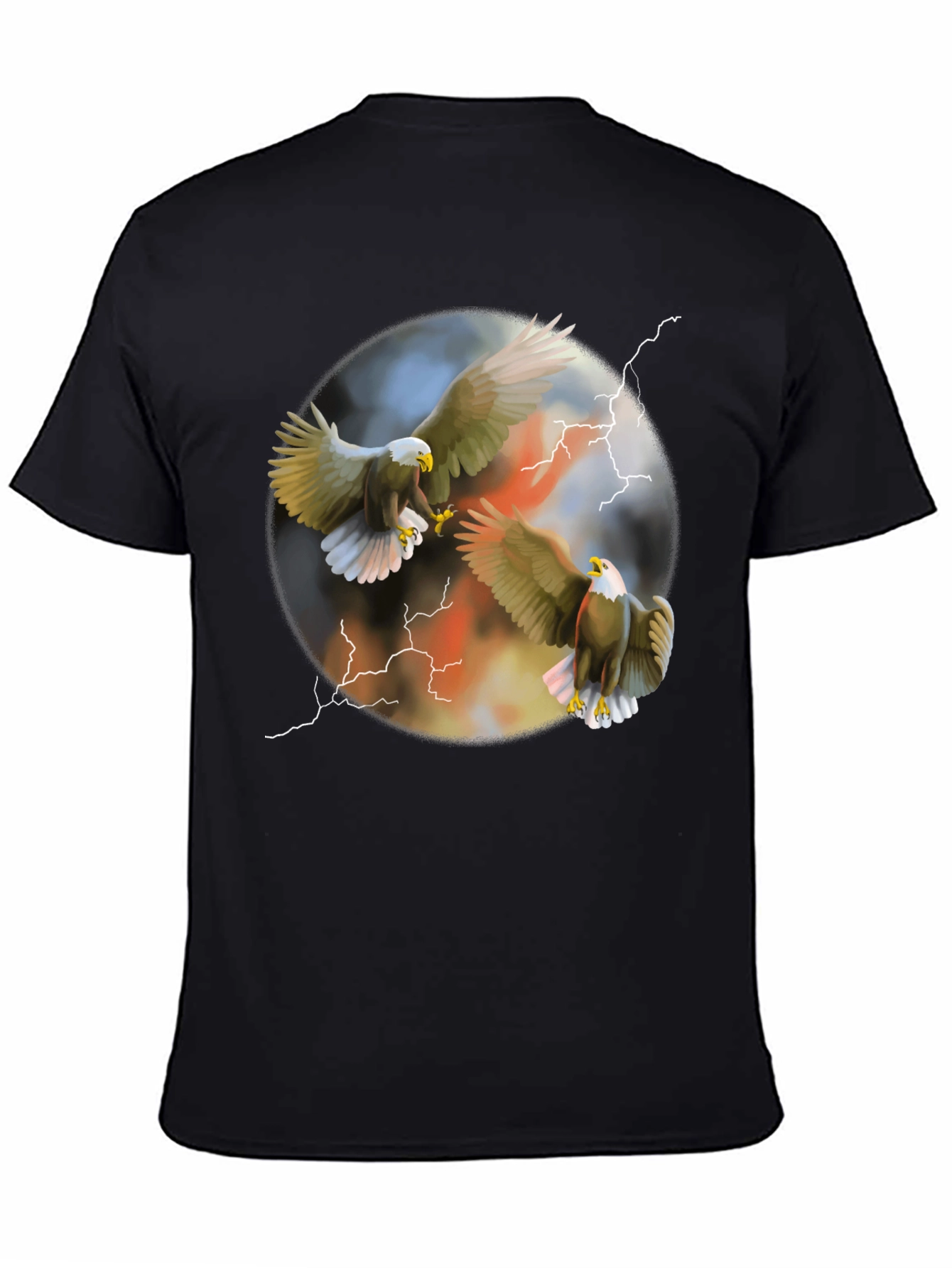 Eagle Lightning Graphic Tee - Mens Black T-Shirt